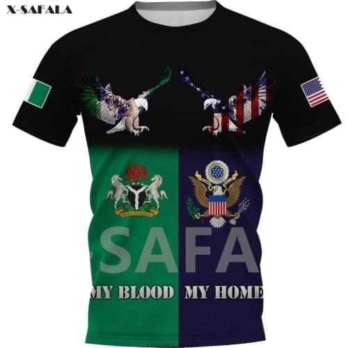 Nigeria Norway Panama Skull Country Emblem Map Flag 3D Fashion All Over Printed Round Neck T Shirt Men Women Harajuku Casual Tee