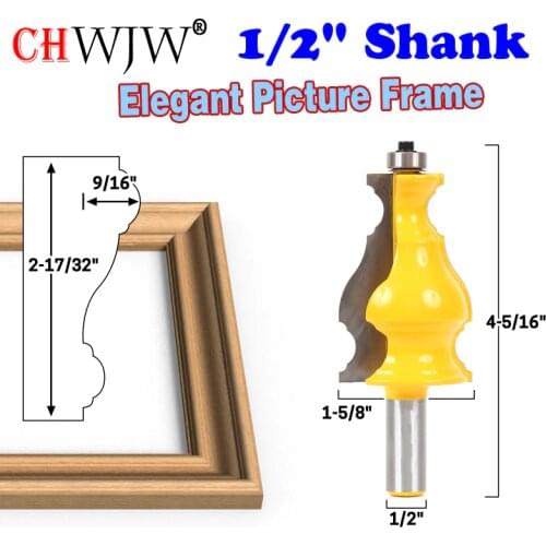 1pc 1/2" Shank Large Elegant Picture Frame Molding Router Bit Door Knife Woodworking Cutter Tenon Cutter for Woodworking Tools