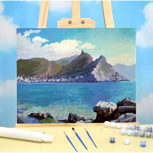 Landscape Balaklava. Etude DIY Paint By Numbers Package Acrylic Paints 50*70 Oil Painting Home Decor For Kids Wholesale
