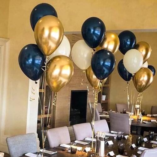 10/12inch Metal Gold Silver Balloons Ink Blue Latex Balloon For Wedding Birthday Celebration Party Decoration Supplies Air Ball