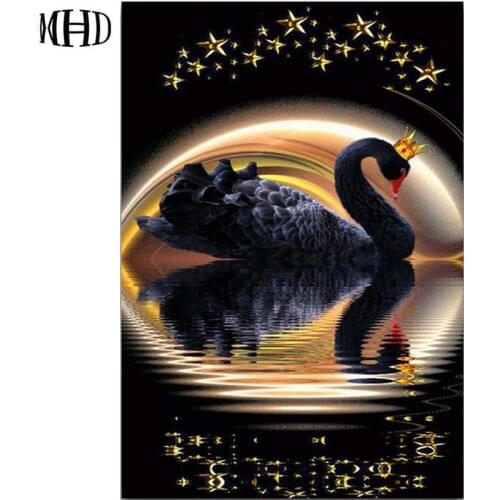 MHD 3d diy Diamond Painting Swan Crystal Mosaic Sticker Full & Square 5D Diamond Embroidery Animal Rhinestone Swan new hot