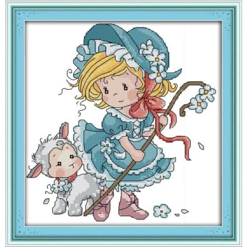 Shepherdess cross stitch kit aida 14ct 11ct count printed canvas stitches embroidery DIY handmade needlework