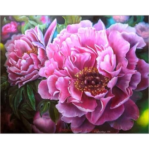 Embroidery Counted Cross Stitch Kits Needlework - Crafts 14 ct DMC DIY ART Handmade Decor - Luxury Peonies