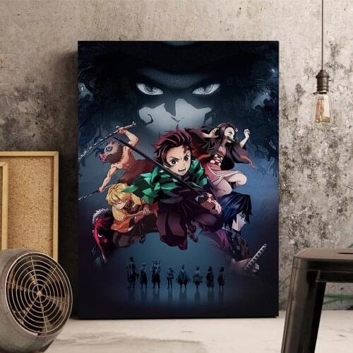 Kimetsu Yaiba Demon Slayer Wall Poster Living Room Bedroom Canvas Sticker Home Decorative Painting