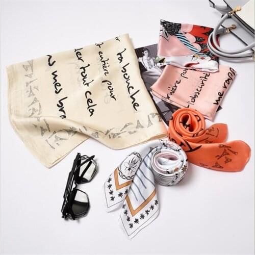 New 70x70cm Women Polyester Silk Scarf Colorful Owl Animals Printed Satin Small Square Wraps Scarves Shawl Neck Tie Headbands