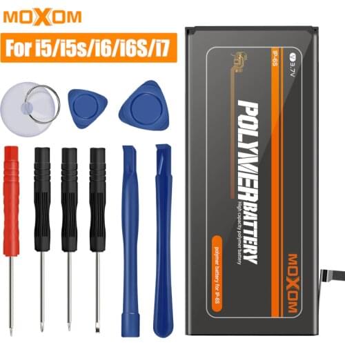 Original MOXOM Battery For iPhone 6S 6 7 5S 5 Replacement Bateria For iPhone6 iPhone6s iPhone7 Mobile Phone Batteries Free Tool