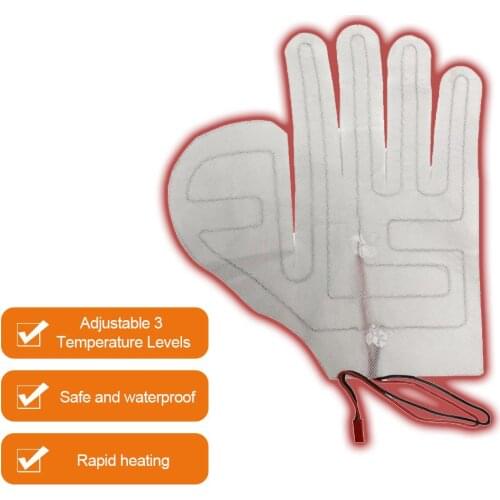 Glove Heating Sheet Composite Fiber DC 7.4V USB Temperature Adjustment Electric Heating Pads For Winter Motorcycle Heated Gloves