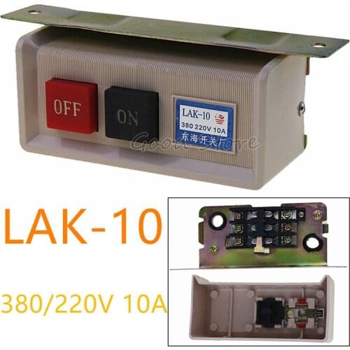 1PCS ON-OFF 2 position 10A 380V 220V Push button switch LAK-10 Start Stop Flush Mounted for Sewing machine switch
