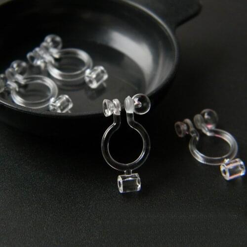 50 PCS Transparent Ear Clip For Jewelry Making ,Ear Plug Plastic Earrings Accessorie Base Setting DIY Jewelry Making