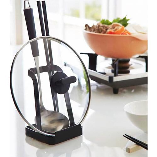 Home Ladle Holder Storage Soup Spoon Tray Lid Stand Spatula Organizer Kitchen Utensils Rack Pot Cover Shelf