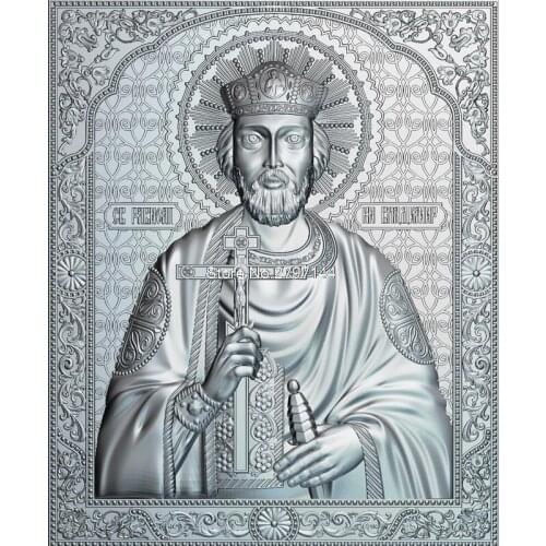 Orthodox Icon of St. Prince Vladimir 3d model for cnc STL format Religion 3d Relief Model STL Router 3 axis Engraver ArtCam