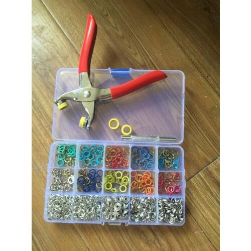 100 Sets 9.5mm Prong Ring Press Studs Button Snap Fasteners Clip Pliers For Sewing Tools 10colors