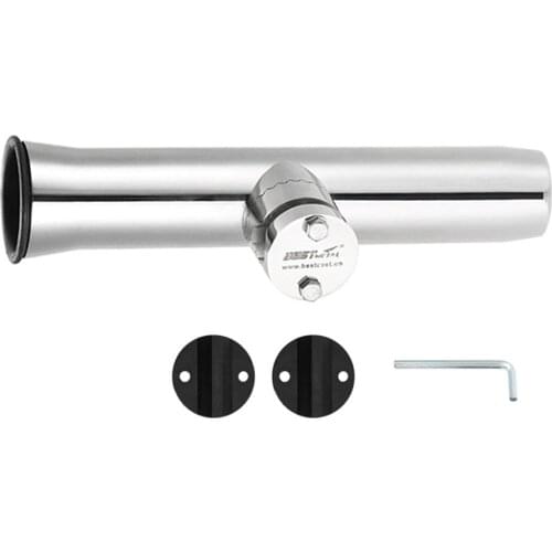 Rail Mount stainless steel 316 fishing rod holder rack pole bracket support with clamp on 19 to 32mm marine boat hardware 7716D