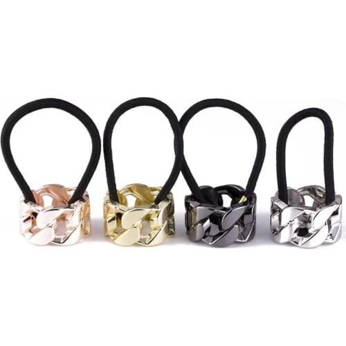 60pcs/lot Multi Metal Hemp Flowers Horsetail Buckle Punk Hair Bands Elasticity Rubber Band Hair Styling Tools Accessories HA1189