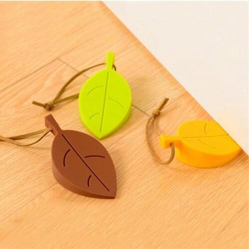 Cute Cartoon Leaf Style Anti-pinch Safety Baby Silicone Door Stop Security Card Home Decor 1pc Hanging Door Stopper