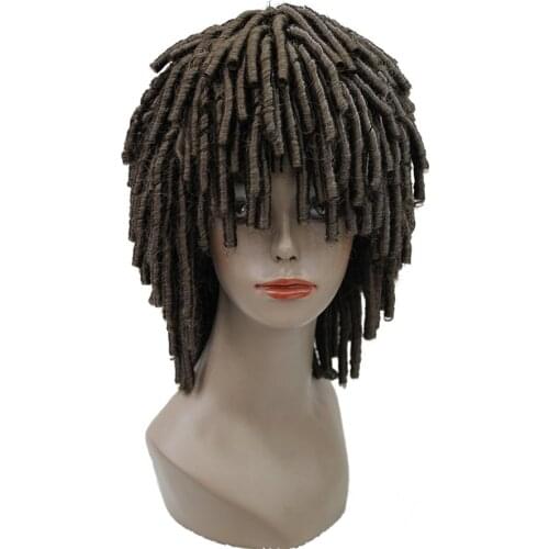 StrongBeauty Dreadlock Hair African braids Wig Blonde/Brown Corkscrew Curls Medium length Synthetic wigs