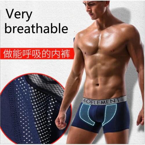 Трусы мужские мужские трусы gay Mens underwear, breathable, mesh boxer, modal sports boxer
