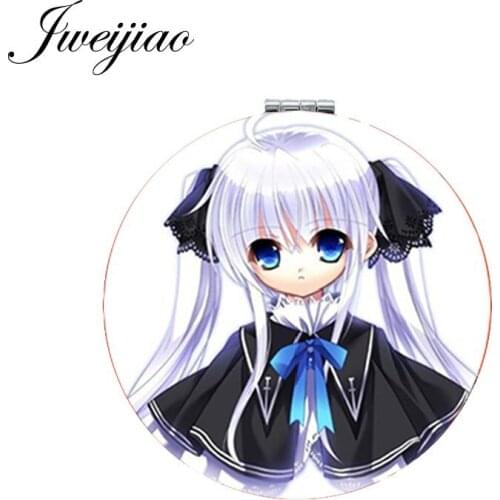 Youhaken fairy animation espejo de maquillaje PU leahter Double Sides pocket mirror New Womens Fashion Tools DM30