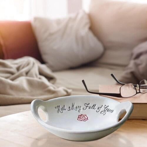 1 Pcs Dish Cup Plate Jewelry Bowl Elegant Decorative Key Tray Organizer Flower-shaped Resin Durable Waterproof Scratch-resistant