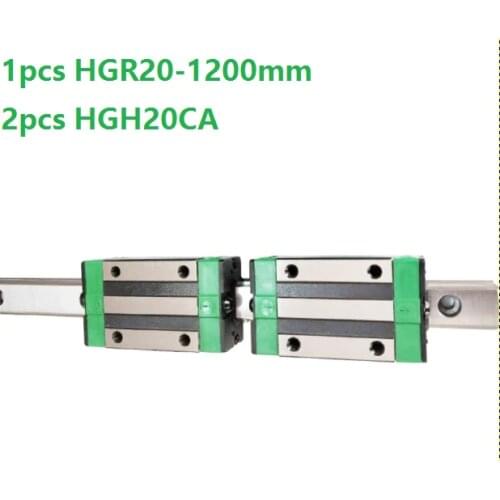 1pcs linear guide rail HGR20 1200mm + 2pcs HGH20CA linear narrow blocks for CNC router parts Made in China