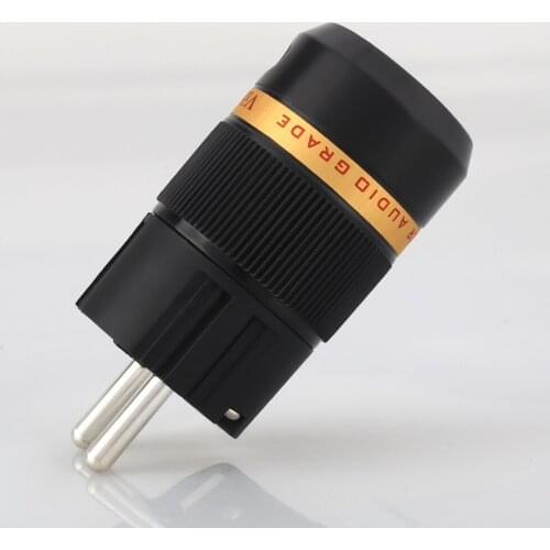 1Piece Viborg VE501R Pure copper Rhodium Plated Schuko Male Power Plug Connector Audio Male Plug HIFI Power Plug