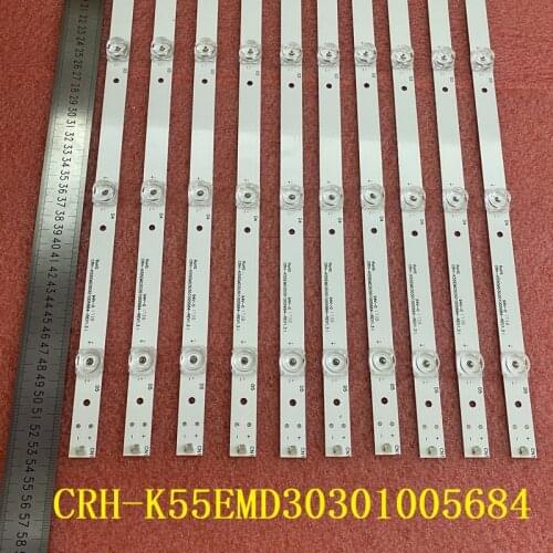 10pcs/set LED bar For Haier 55UFC2500 RTUC5537 PLEDC5575-UHD CRH-K55EMD30301005684 REV1.3 12-55C100-3030-0D18-5X10-170829-2
