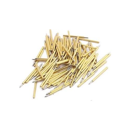 100pcs P75-B1 1.0mm Dia 16mm Length Metal Spring Pressure Test Probe Needle