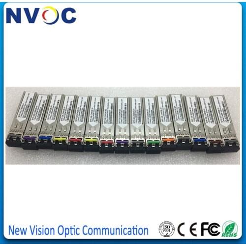 18 Wavelengths 1.25G 1270nm-1610nm 1290,1350,1370,1530,Dual Fiber,DDM,80KM Duplex LC CWDM SFP Fiber Transceiver Module with DOM