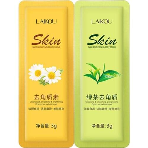 2pcs Body Scrub Shea 3ML Exfoliating Scrub Cream Deep Cleansing Pore Acne Treatment Body Skin Whitening Cream Dead Skin Remove