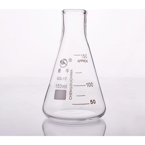 3pcs Conical flask,Narrow neck with graduations,Capacity 150ml,Erlenmeyer flask with normal neck