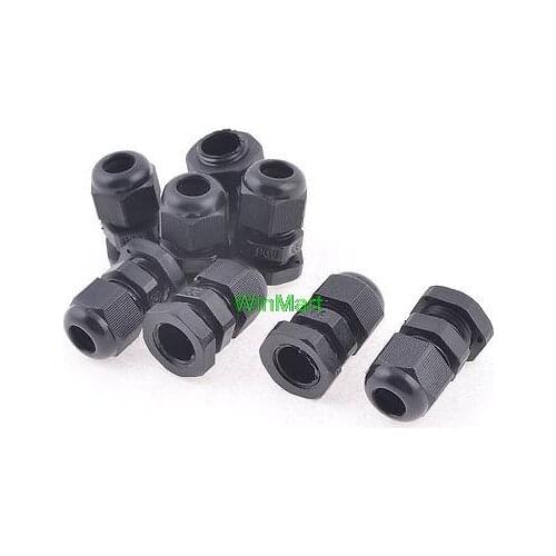 8 Pcs Waterproof PG9 Plastic Cable Glands Fasteners Black