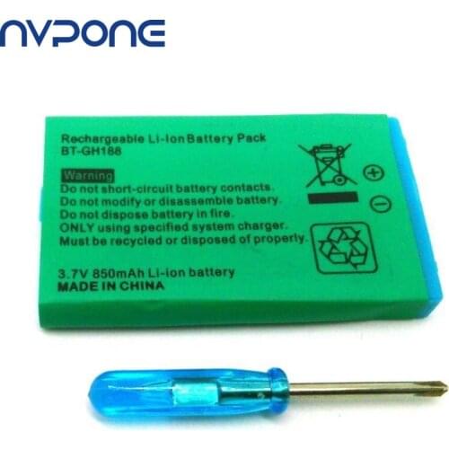 2pcs 850mAh Rechargeable Lithium-ion Battery Pack for Nintendo Game Boy Advance for GBA SP Replacement Bateria with Screwdriver