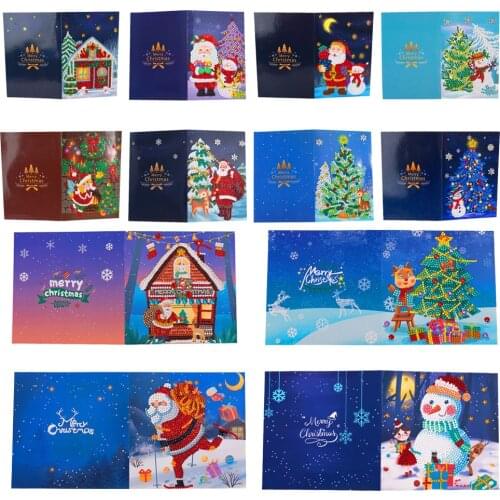 Diamond Painting Greeting Cards Special-shaped Part Drill Mosaic Merry Christmas Birthday Embroidery Kit Santa Xmas Postcards