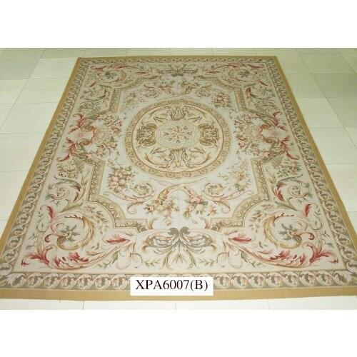 Free shipping 10'x14' Aubusson rugs Floral design for modern home decoration bergundy colors handwoven aubusson woolen rugs