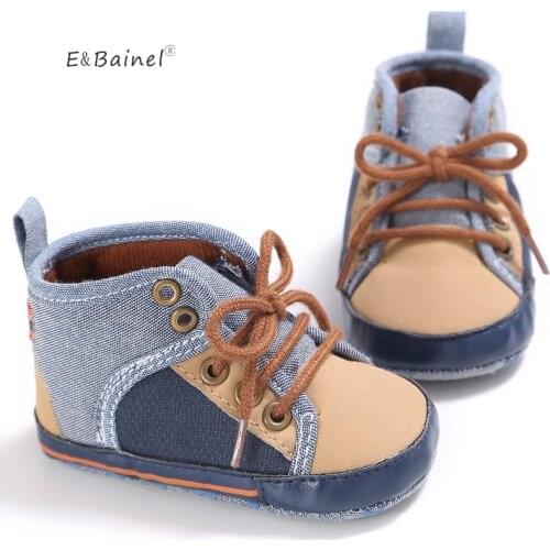 E&Bainel New Baby Boy Shoes Grey Red Color New Born Baby Toddler First Walkers For 0-18 Month Sport Shoes