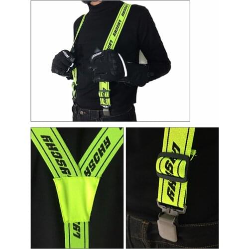 Clip on Suspenders Elastic Y Adjustable Braces for Motorcycle Motocross