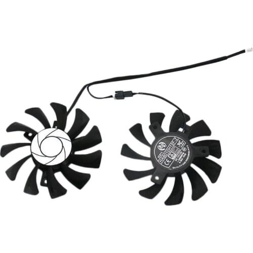 HA8010H12F-Z 75MM 2Pin GTX1050Ti GPU Cooler DUAL Fan for MSI Geforce GTX 1050Ti GTX-1050-Ti-4GT-OC