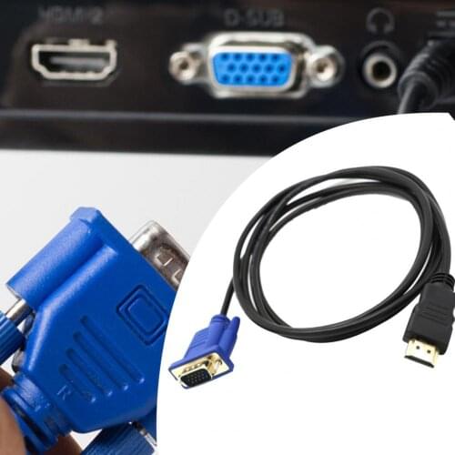 1.8m Portable 1080P to VGA Male Adapter Cable Copper Core Video Converter Cord for PC/DVD/HD TV Кабель-адаптер