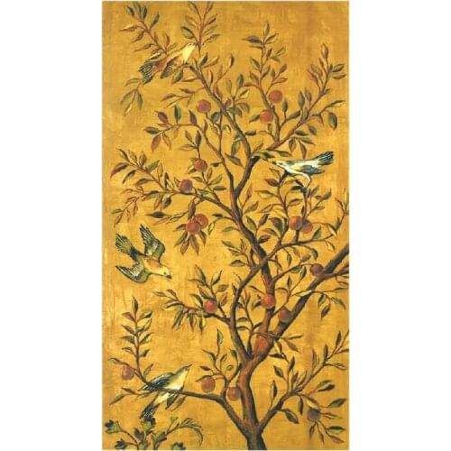 Birds in a tree full of fruits beautiful handpainted oil painting print on canvas modern decor art