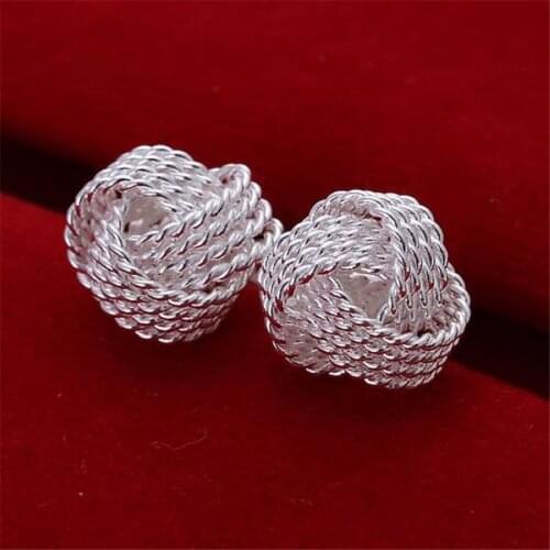 Beautiful Retro Tennis shaped Stud Earrings silver colorJewelry exquisite fashion jewelry free shipping E013