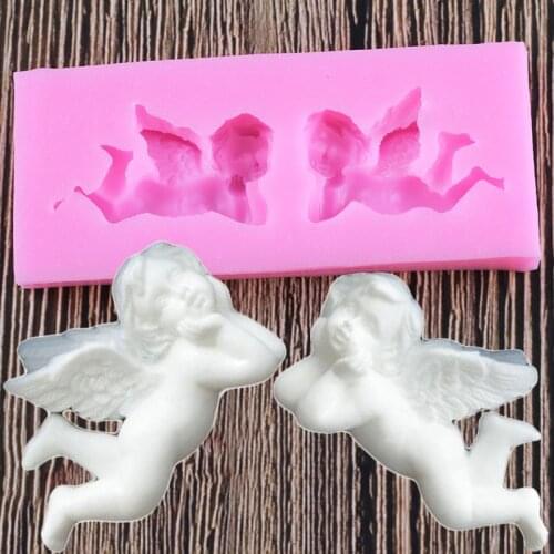 Angel Wings Silicone Molds Cupcake Topper Fondant Chocolate Candy Polymer Clay Soap Candle Mold DIY Party Cake Decorating Tools