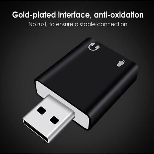 HS-100B Sound Card Chip USB7.1 Channel Analog Sound Card Aluminum Alloy Computer Hardware Various Connectors Channel Sound Card