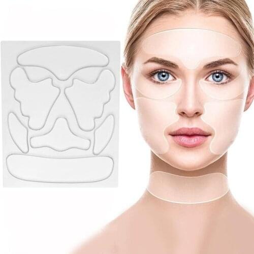 Reusable Silicone Wrinkle Removal Sticker Women Face Forehead Neck Eye Sticker Pad Anti Wrinkle Aging Skin Lifting Care Patch
