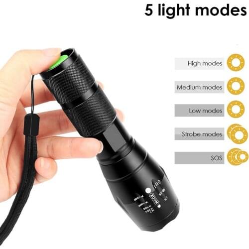 8000LM Powerful Waterproof V6 LED Flashlight Portable LED Camping Lamp Torch Lights Lanternas Self Defense Tactical Flashlight