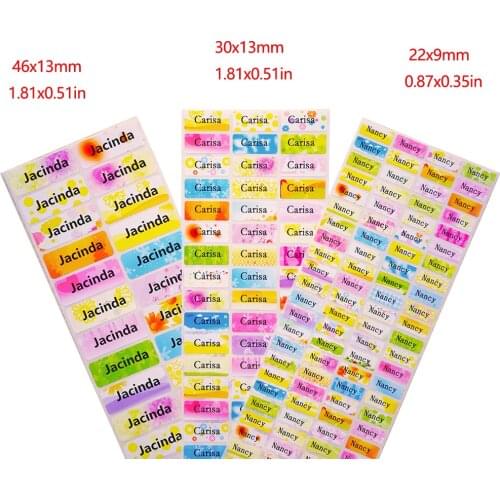3 Size Customized Name Stickers Flower Tag Personalized Water Proof School Label Decal Multi Purpose Colorful Multi Colorful