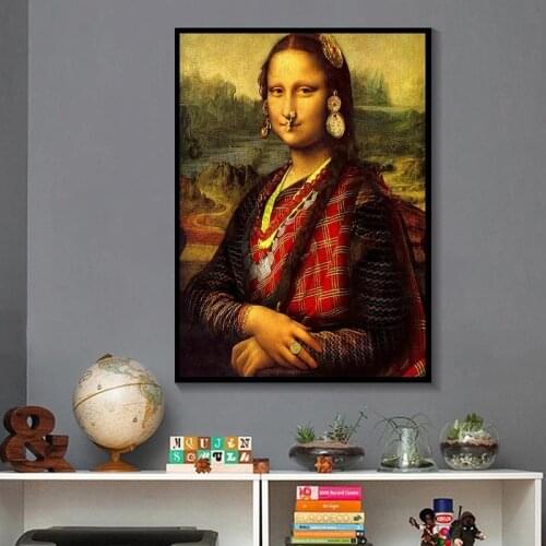 Nordic Style Minimalism Mona Lisa Poster Wall Art Canvas Print Painting Mona Lisa Modular Pictures Living Room Modern Home Decor