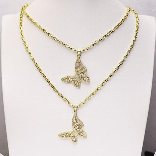10 Pcs Butterfly pendant necklace zirconia Pendant accessories for women necklace for women New design 7368