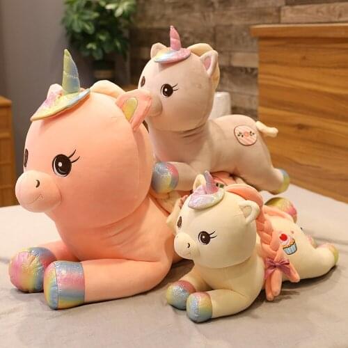 Dreamy unicorn with braid Flower Plush toy soft animal stuffed unicornio horse Creative pillow cushion Child girl Xmas Cute gift