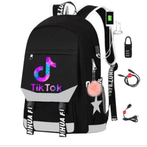 Tik Tok Backpacks Women Men School Bags Laptop Tik Tok Travel Bags Teenager Student Multifunction Backpack Mochila