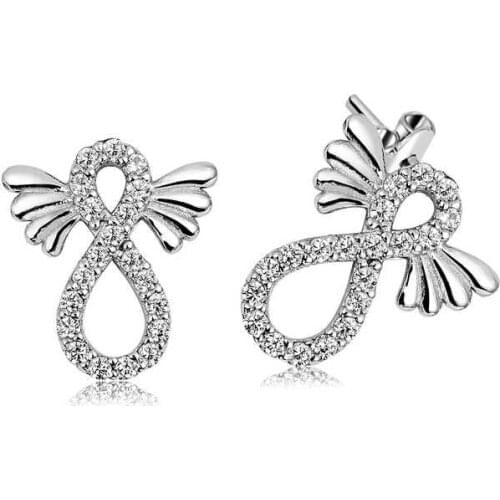 Silver Winged , Infinity Studded Earring , Quality products , Flashy Designs , Hundreds of kinds of earrings